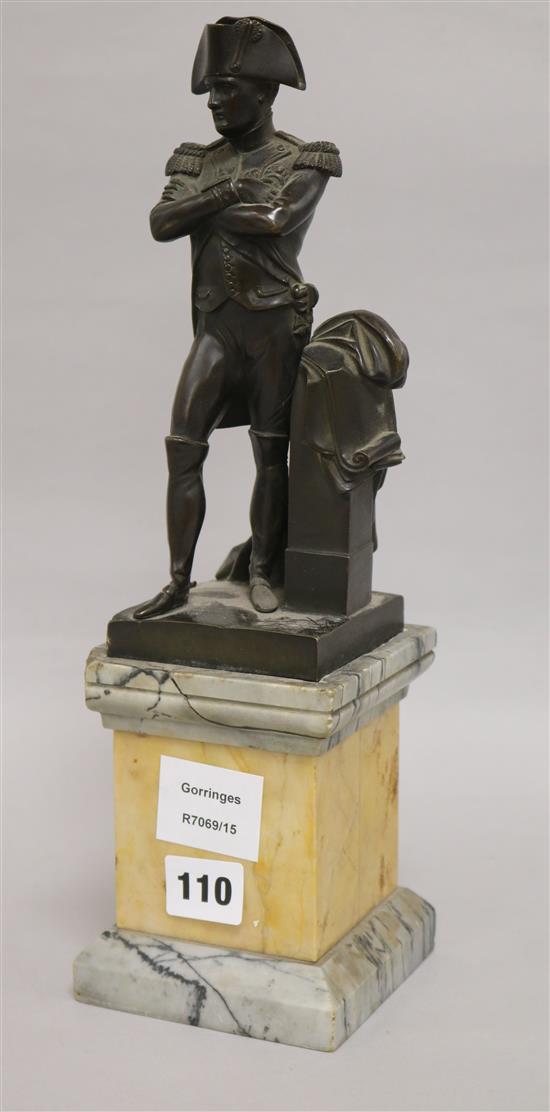 A French bronze and marble figure of Napoleon height 36cm